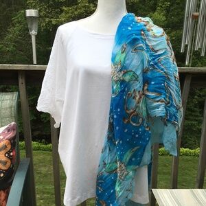 Striking blue and green scarf